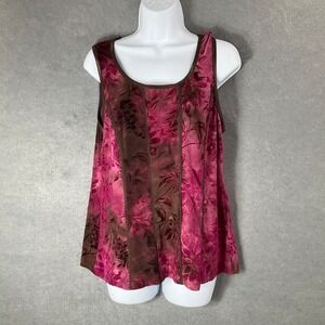 Dressbarn Top Floral Velvet Sleeveless Magenta Festival Corset Renaissance‎